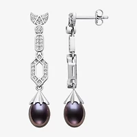 Limited Quantities! Womens Dyed Cultured Freshwater Pearl Sterling Silver Drop Earrings