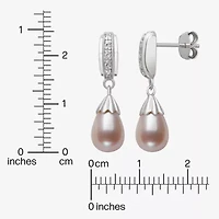 Limited Quantities! Womens Pink Cultured Freshwater Pearl Sterling Silver Drop Earrings