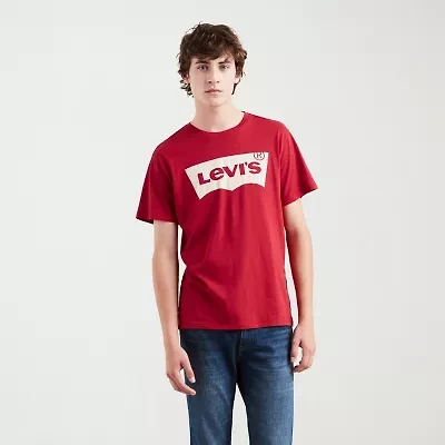 Levi's® Set-In Neck Mens Round Short Sleeve Regular Fit Graphic T-Shirt