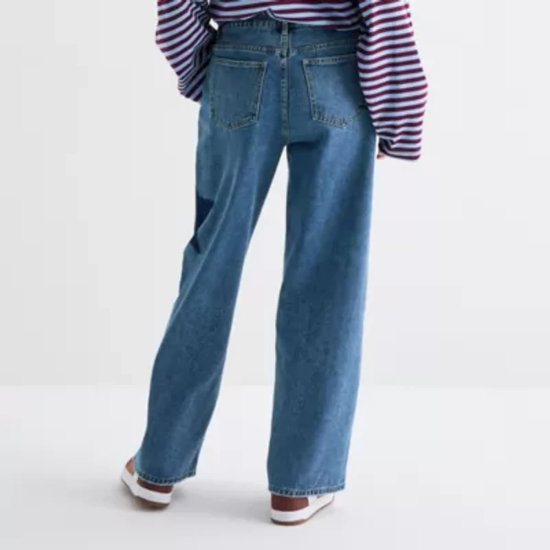 Forever 21 Womens Juniors Mid Rise Loose Fit Jean