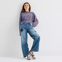 Forever 21 Womens Juniors Mid Rise Loose Fit Jean