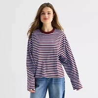 Forever 21 Womens Juniors Crew Neck Long Sleeve T-Shirt