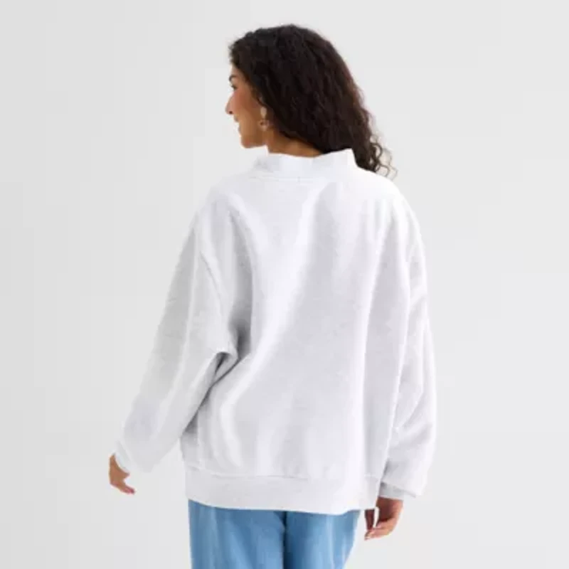 Forever 21 Womens Juniors Mock Neck Long Sleeve Sweatshirt
