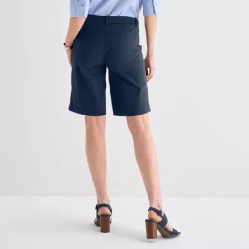 Liz Claiborne Womens 11" Mid Rise Bermuda Short