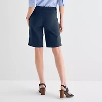 Liz Claiborne Womens 11" Mid Rise Bermuda Short