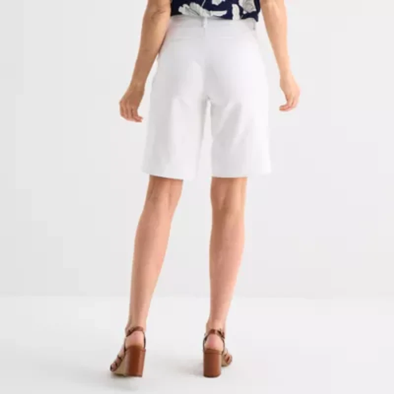 Liz Claiborne Womens 11" Mid Rise Bermuda Short