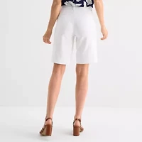 Liz Claiborne Womens 11" Mid Rise Bermuda Short