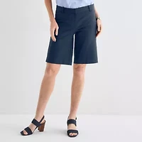 Liz Claiborne Womens 11" Mid Rise Bermuda Short