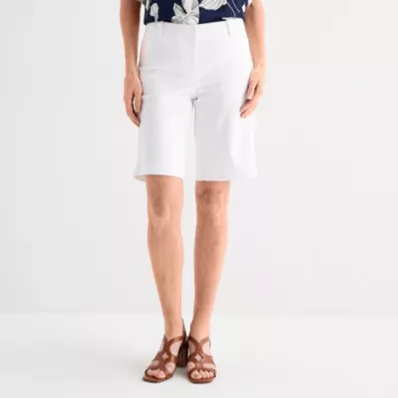 Liz Claiborne Womens 11" Mid Rise Bermuda Short