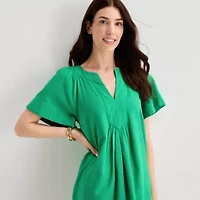 St. John's Bay Womens Short Sleeve Floral Sheath Dress