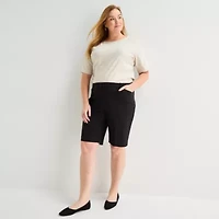 Liz Claiborne Womens 11 1/2" Plus Bermuda Short