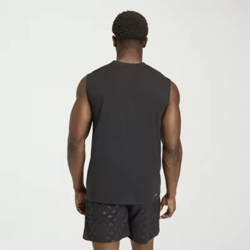 adidas Mens Crew Neck Sleeveless Muscle T-Shirt