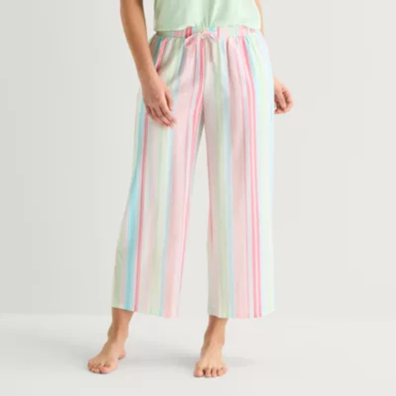 Sleep Chic Womens Poplin Pajama Capri Pant