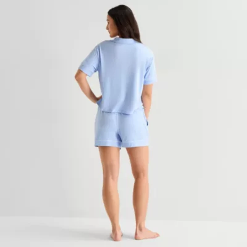 Ambrielle Womens Short Sleeve 2-pc. Pajama Sets