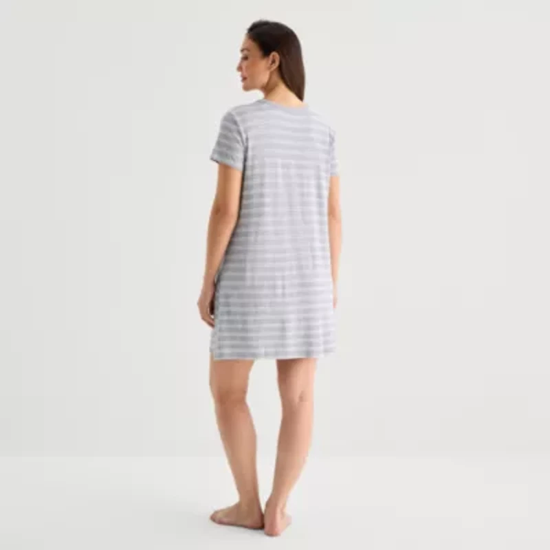 Liz Claiborne Cool and Calm Womens Short Sleeve Crew Neck Nightshirt