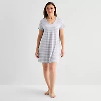 Liz Claiborne Cool and Calm Womens Short Sleeve Crew Neck Nightshirt