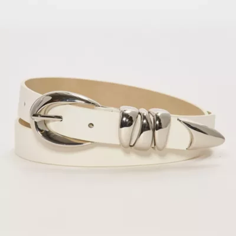 Worthington Oval Buckle Pant Belt With Triple Keeper Womens