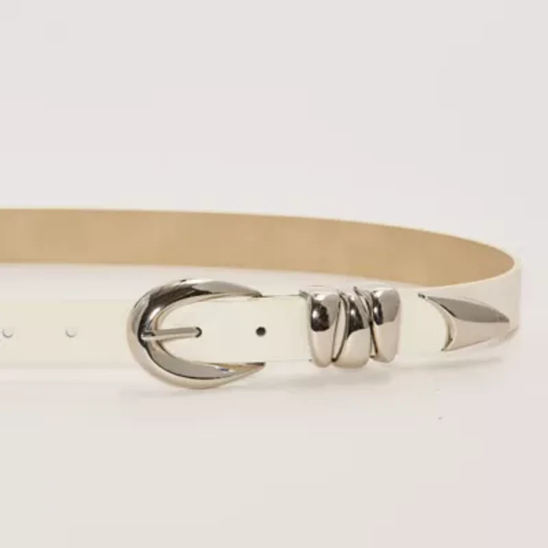 Worthington Oval Buckle Pant Belt With Triple Keeper Womens