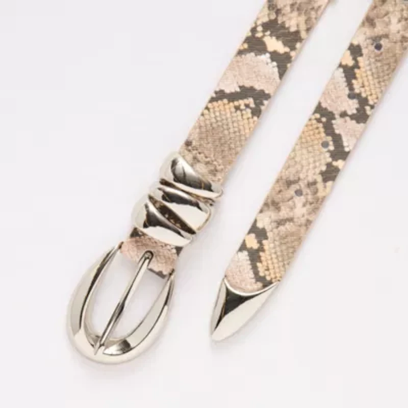 Worthington Oval Buckle Pant Belt With Triple Keeper Womens