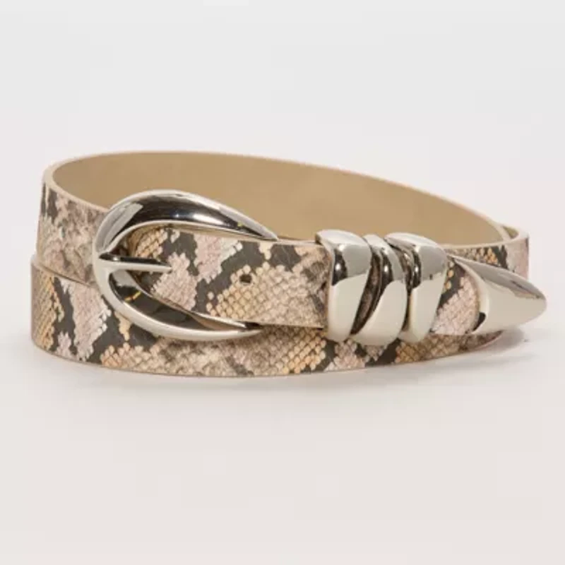 Worthington Oval Buckle Pant Belt With Triple Keeper Womens