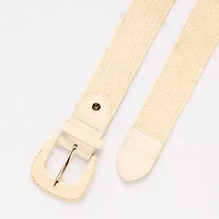 Liz Claiborne Stretch Raffia Belt With Covered Buckle Womens