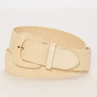 Liz Claiborne Stretch Raffia Belt With Covered Buckle Womens