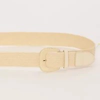 Liz Claiborne Stretch Raffia Belt With Covered Buckle Womens