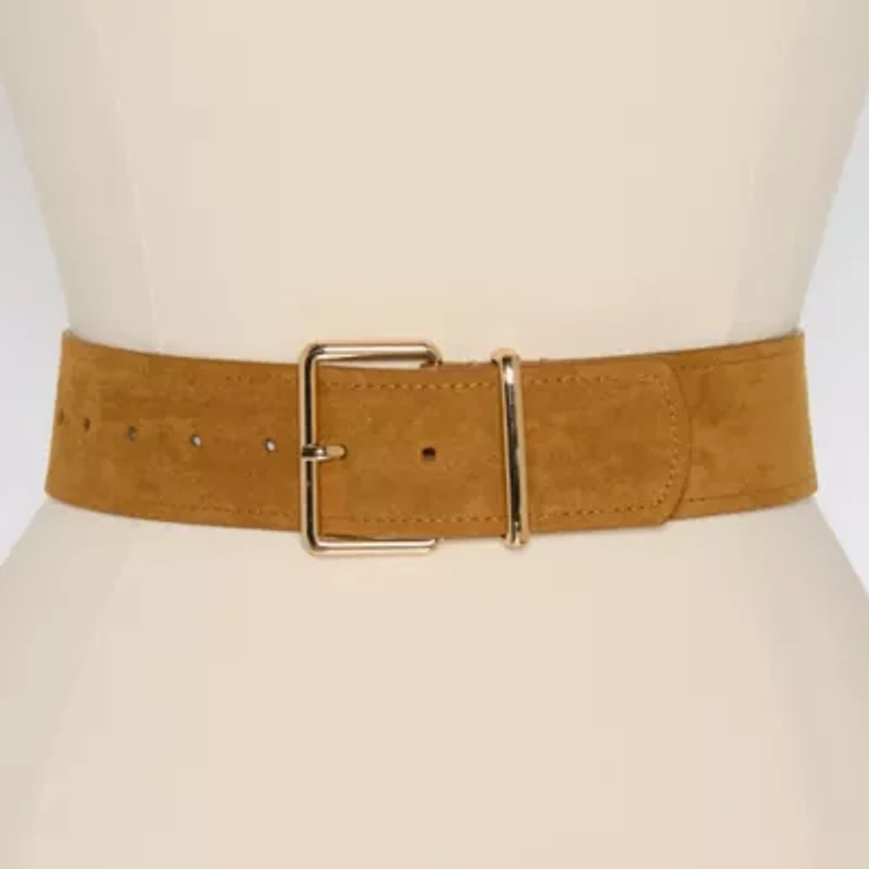 Worthington Faux Suede Sleek Pant Belt Womens