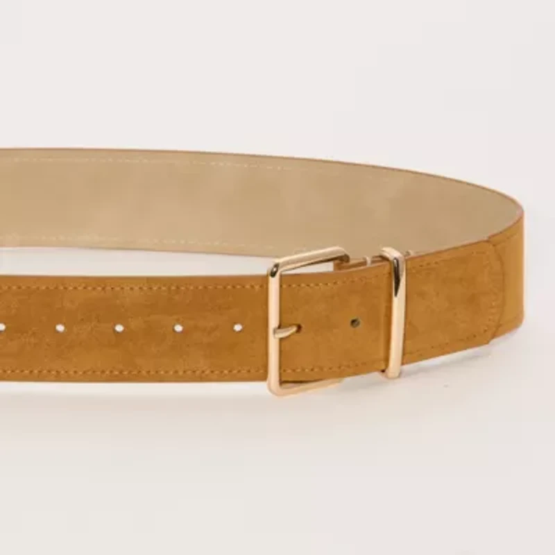 Worthington Faux Suede Sleek Pant Belt Womens