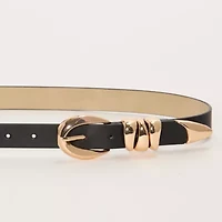 Worthington Oval Buckle Pant Belt With Triple Keeper Womens