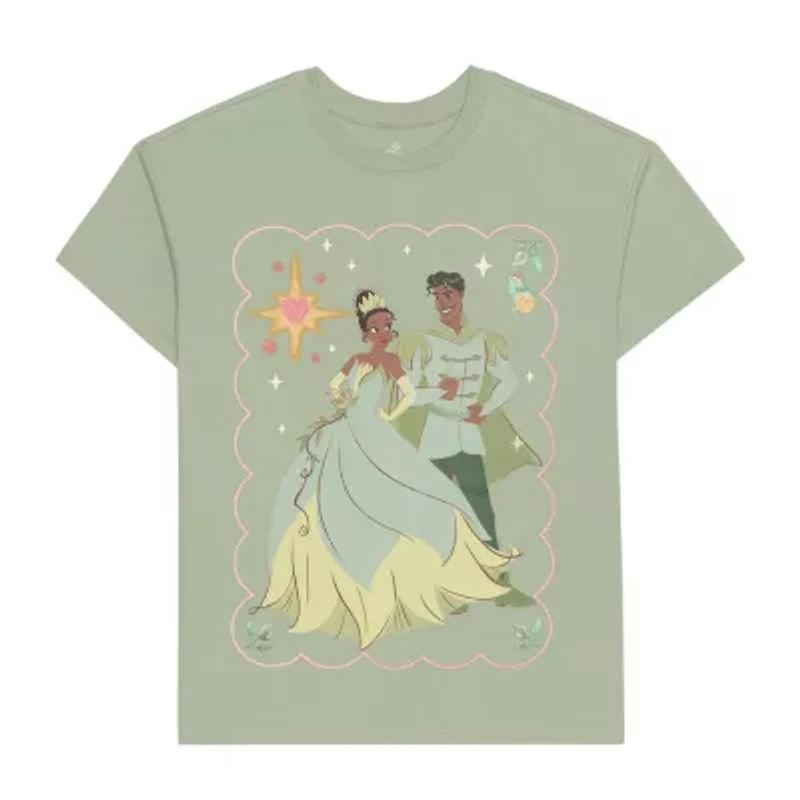 Womens Juniors Crew Neck Short Sleeve Regular Fit Princess & The Frog Graphic T-Shirt