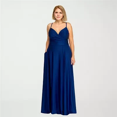 City Triangle Womens Juniors Plus Sleeveless A-Line Dress