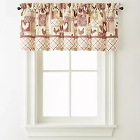 Home Expressions Rooster Round Up Rod Pocket Valance