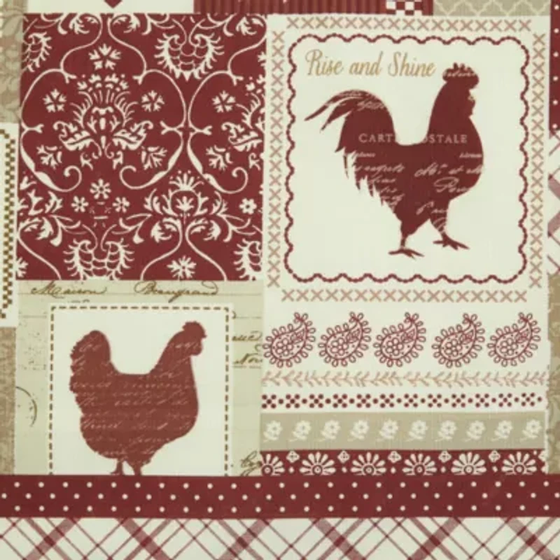 Home Expressions Rooster Round Up Rod Pocket Valance