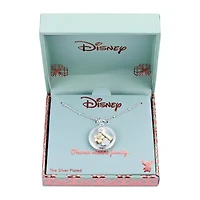 Disney Classics Ohana Womens Crystal Flower 16 Inch Pendant Necklace