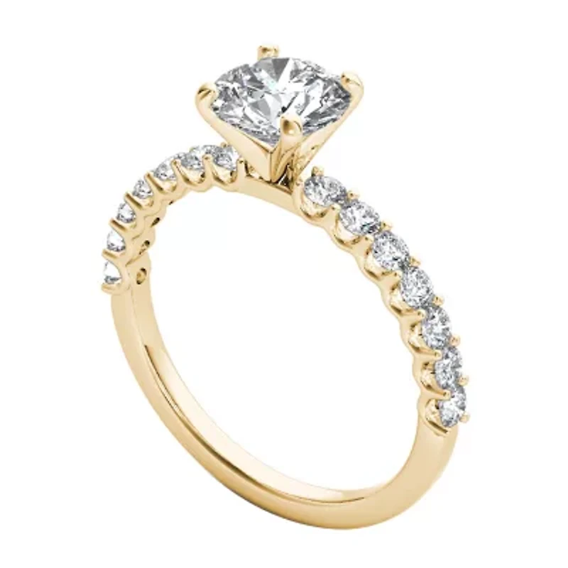 1 CT.T.W. Natural Round Diamond 14K Gold Engagement Ring