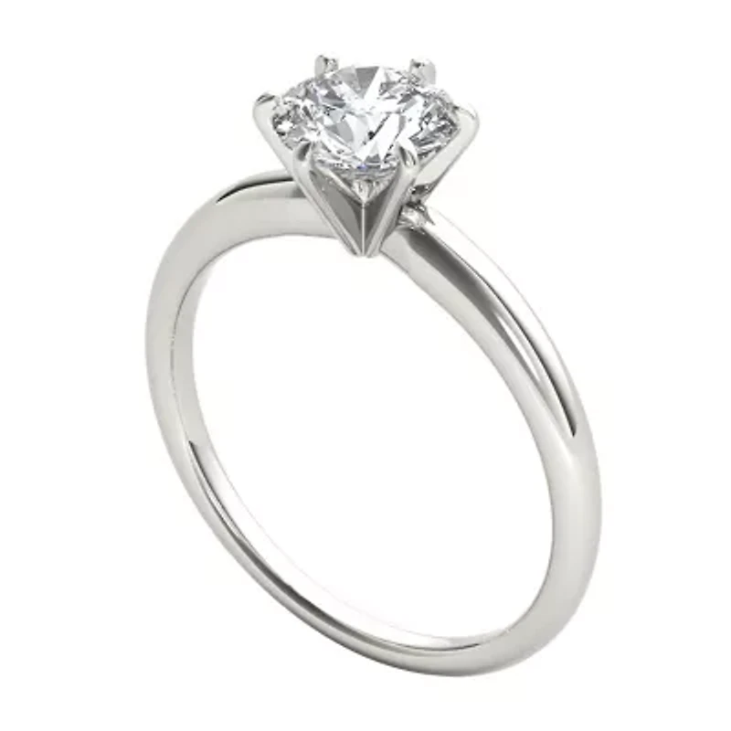 Womens 1 CT. Natural White Diamond 14K Gold Round Solitaire Engagement Ring