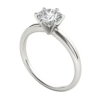 Womens 1 CT. Natural White Diamond 14K Gold Round Solitaire Engagement Ring