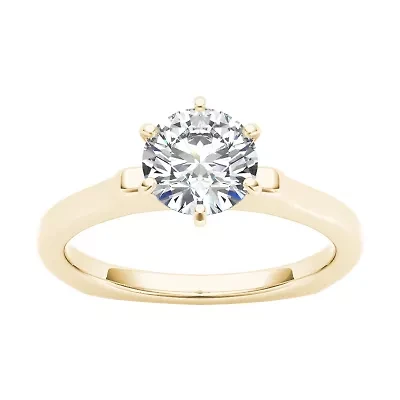 Womens CT. Natural White Diamond 14K Gold Round Solitaire Engagement Ring