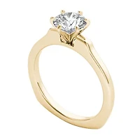 Womens CT. Natural White Diamond 14K Gold Round Solitaire Engagement Ring