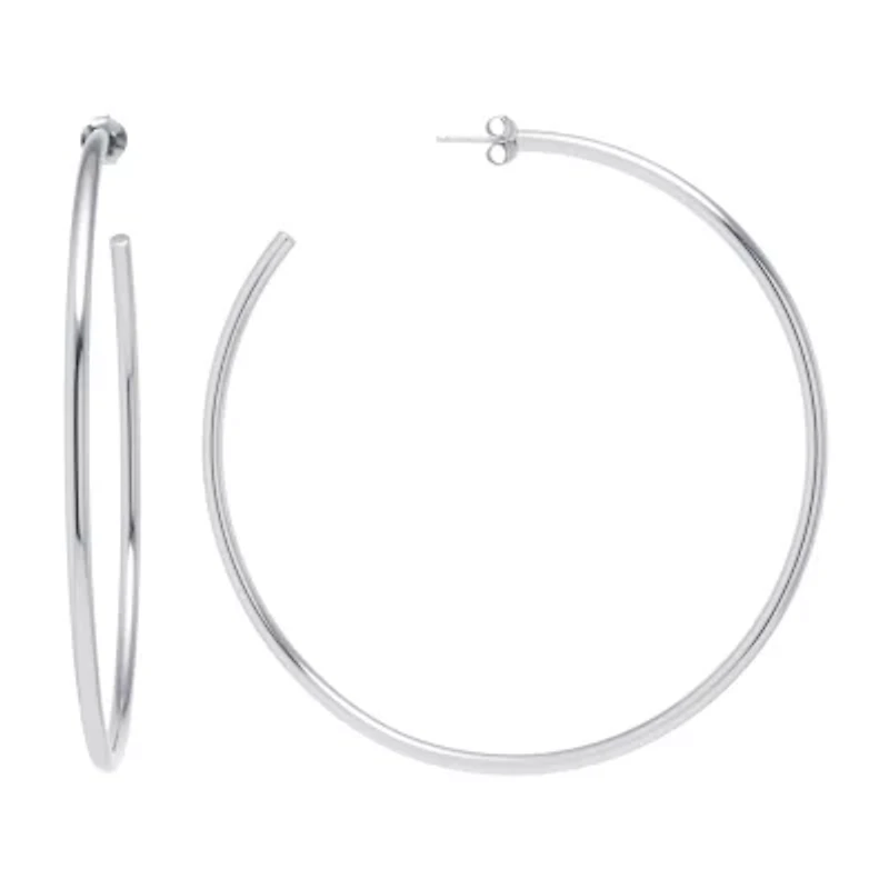 Sterling Silver Round 86 MM Hoop Earrings