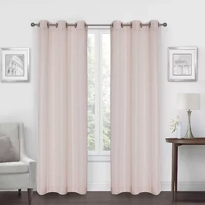 Regal Home Hemstitch Metallic Grommet Top Sheer Set of 2 Curtain Panel