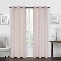 Regal Home Hemstitch Metallic Grommet Top Sheer Set of 2 Curtain Panel