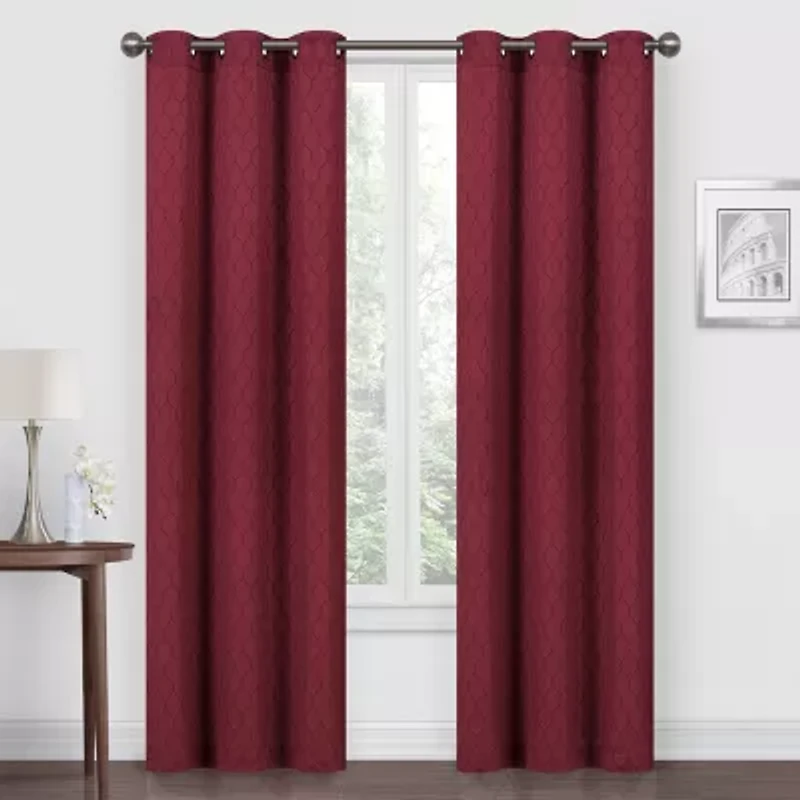 Regal Home Mackenna Jacquard Grommet Top Light-Filtering Set of 2 Curtain Panel