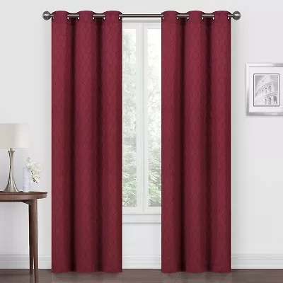 Regal Home Mackenna Jacquard Grommet Top Light-Filtering Set of 2 Curtain Panel