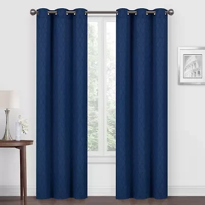 Regal Home Mackenna Jacquard Grommet Top Light-Filtering Set of 2 Curtain Panel