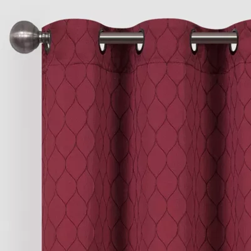 Regal Home Mackenna Jacquard Grommet Top Light-Filtering Set of 2 Curtain Panel