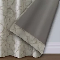 Max Blackout Emerson Scroll Grommet Top 100% Single Curtain Panel