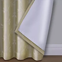 Max Blackout Mystique Grommet Top Embroidered 100% Single Curtain Panel