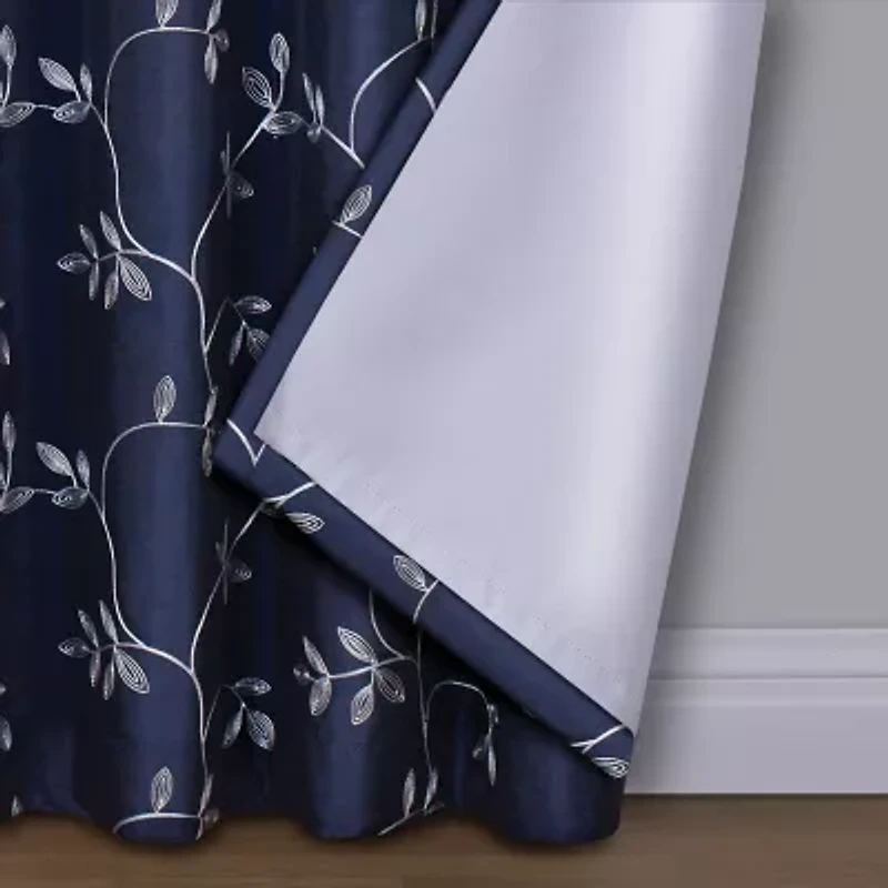 Max Blackout Mystique Grommet Top Embroidered 100% Single Curtain Panel